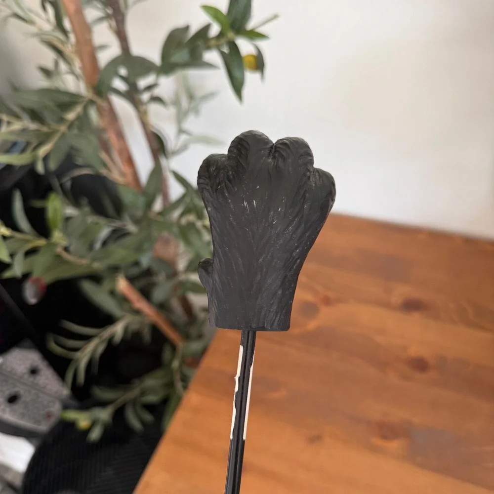 Vintage Style Black Lab Dog Head Paw Back Scratcher 18.25 Inch Long Handle